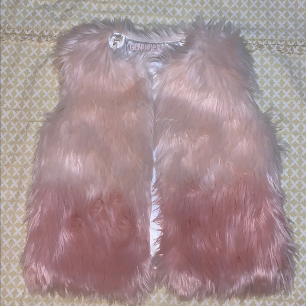 Pink Ombré Faux Fur Vest